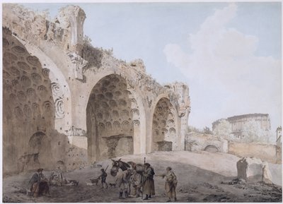 View in the Roman Forum (The Temple of Peace) by Abraham Louis Rudolph Ducros